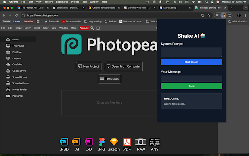 Shake AI  from Chrome web store to be run with OffiDocs Chromium online
