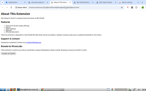 Share Alert  from Chrome web store to be run with OffiDocs Chromium online