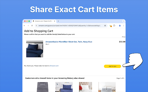 Share Amazon Cart  from Chrome web store to be run with OffiDocs Chromium online