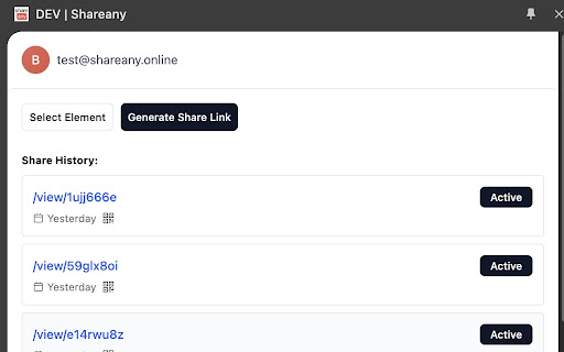 Shareany  from Chrome web store to be run with OffiDocs Chromium online