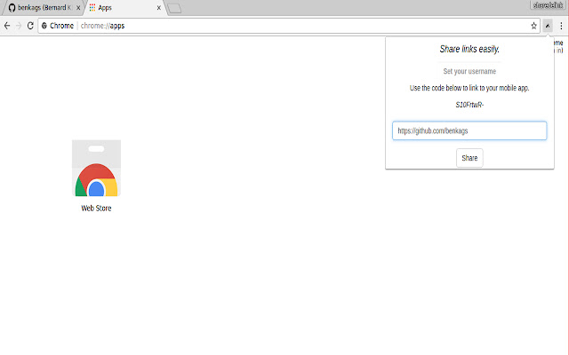 sharedelink  from Chrome web store to be run with OffiDocs Chromium online