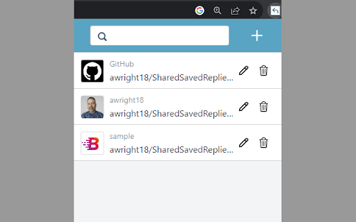 Shared Saved Replies  from Chrome web store to be run with OffiDocs Chromium online