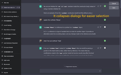 ShareGPTConvo  from Chrome web store to be run with OffiDocs Chromium online