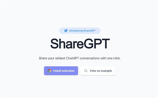 ShareGPT: Share your ChatGPT conversations  from Chrome web store to be run with OffiDocs Chromium online