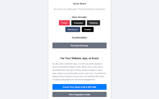 Sharelette  from Chrome web store to be run with OffiDocs Chromium online