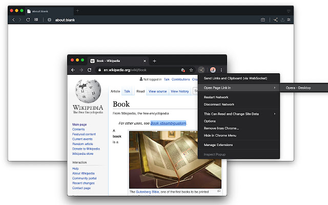 Share Links and Clipboard  from Chrome web store to be run with OffiDocs Chromium online