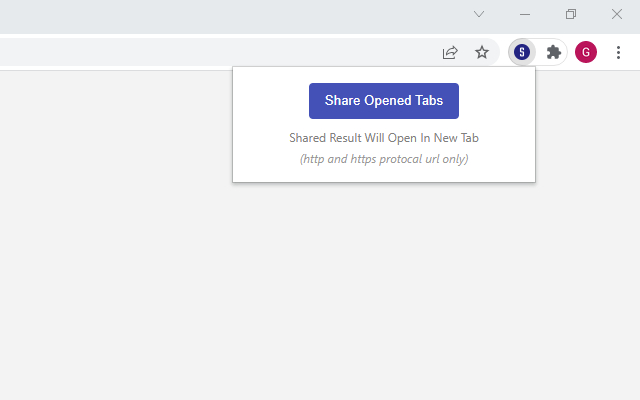 Share Tabs  from Chrome web store to be run with OffiDocs Chromium online