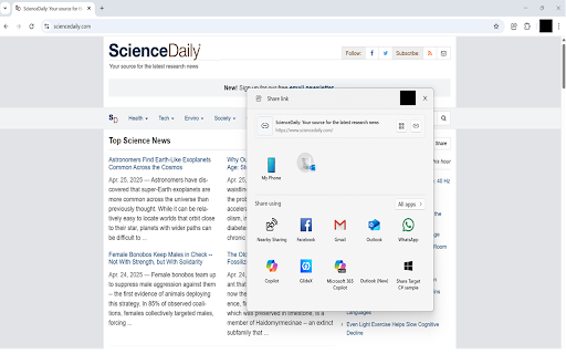 Share With Native  from Chrome web store to be run with OffiDocs Chromium online