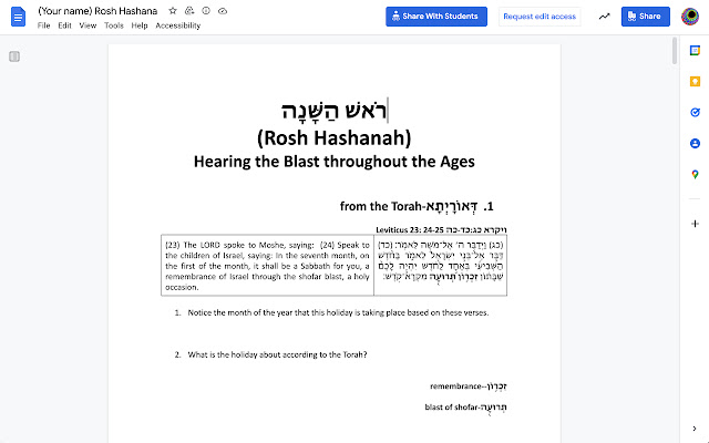 Share with Students  from Chrome web store to be run with OffiDocs Chromium online