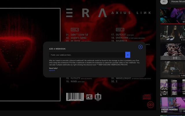 Share youtube with discord  from Chrome web store to be run with OffiDocs Chromium online