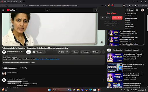 SharpTube  from Chrome web store to be run with OffiDocs Chromium online