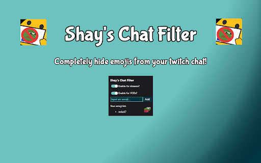Shays Emoji Filter  from Chrome web store to be run with OffiDocs Chromium online