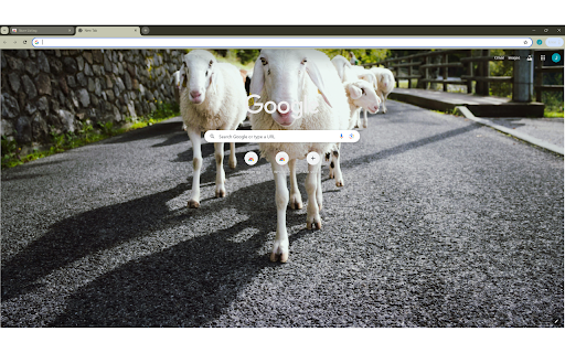 Sheep walking along an artfully designed  from Chrome web store to be run with OffiDocs Chromium online
