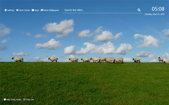 Sheep Wallpaper HD New Tab Theme من متجر Chrome الإلكتروني ليتم تشغيله مع OffiDocs Chromium عبر الإنترنت