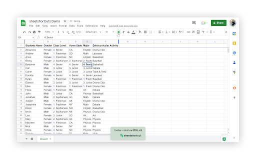 sheetshortcut  from Chrome web store to be run with OffiDocs Chromium online