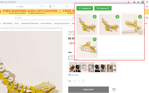 Shein Image Batch Download Scraper  from Chrome web store to be run with OffiDocs Chromium online