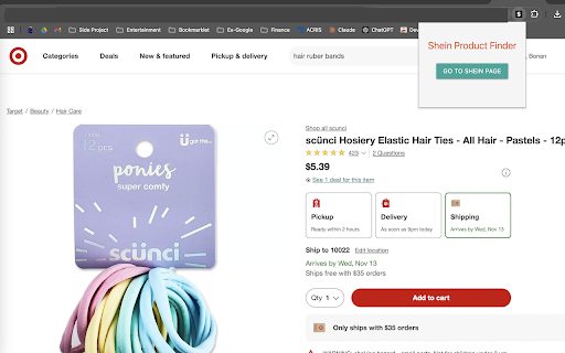Shein Product Finder  from Chrome web store to be run with OffiDocs Chromium online