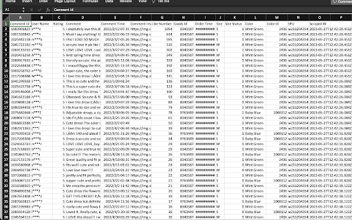 Shein Reviews Extractor Scrape Data to Excel  from Chrome web store to be run with OffiDocs Chromium online