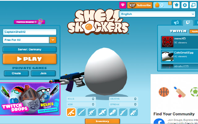 Shell Shockers Play  from Chrome web store to be run with OffiDocs Chromium online