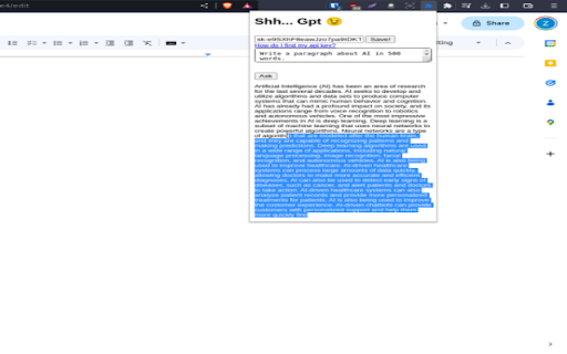 Shhh...Gpt  from Chrome web store to be run with OffiDocs Chromium online
