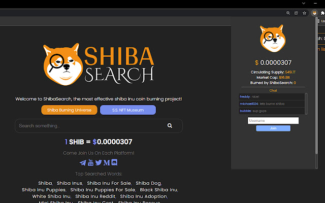 ShibaSearch Chatverse  from Chrome web store to be run with OffiDocs Chromium online