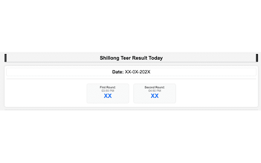 Shillong Teer Result  from Chrome web store to be run with OffiDocs Chromium online