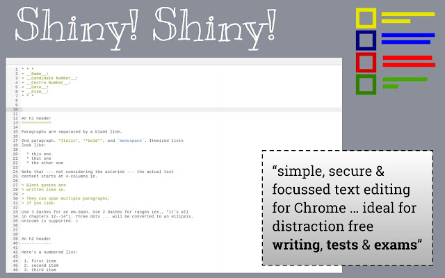 Shiny! Shiny!  from Chrome web store to be run with OffiDocs Chromium online
