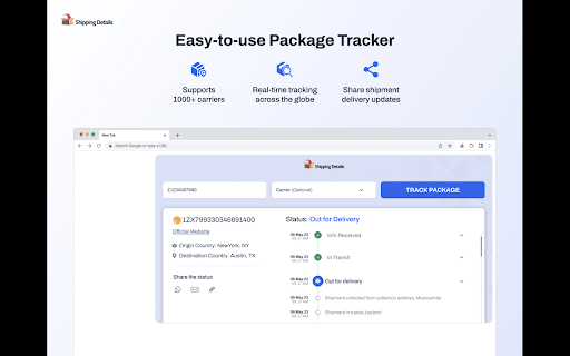 Shipping Details  from Chrome web store to be run with OffiDocs Chromium online