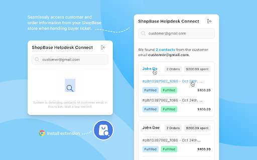 ShopBase Helpdesk Connect  from Chrome web store to be run with OffiDocs Chromium online