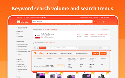Shopdora Shopee Data  from Chrome web store to be run with OffiDocs Chromium online