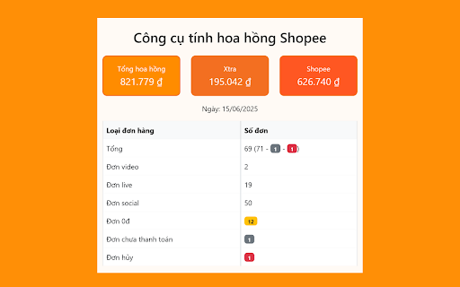 Shopee Commission  Order Calculator  from Chrome web store to be run with OffiDocs Chromium online