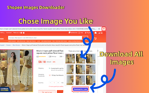 Shopee Image Downloader  from Chrome web store to be run with OffiDocs Chromium online
