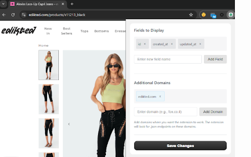 Shopify Admin JSON Fields Viewer  from Chrome web store to be run with OffiDocs Chromium online