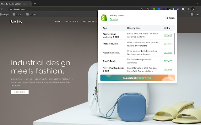 Shopify App Detector  from Chrome web store to be run with OffiDocs Chromium online