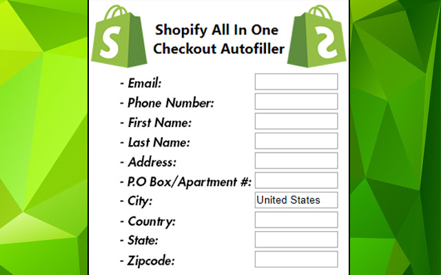 Shopify Autofiller  from Chrome web store to be run with OffiDocs Chromium online