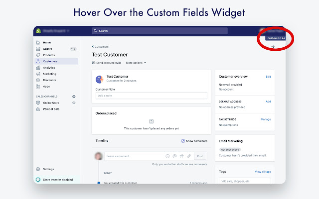 Shopify Custom Fields  from Chrome web store to be run with OffiDocs Chromium online
