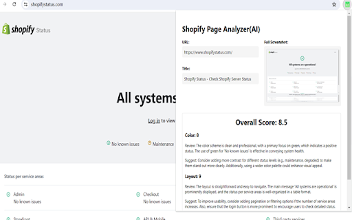 Shopify Page Analyzer(AI)  from Chrome web store to be run with OffiDocs Chromium online