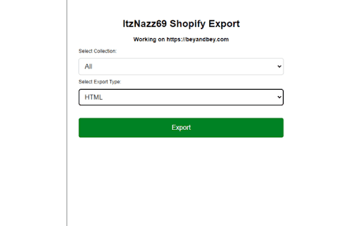 Shopify Product Exporter  from Chrome web store to be run with OffiDocs Chromium online