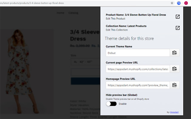 Shopify Theme helper  from Chrome web store to be run with OffiDocs Chromium online
