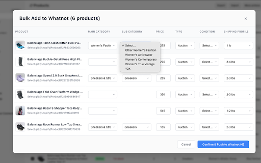 Shopify to Whatnot, by Shop2not  from Chrome web store to be run with OffiDocs Chromium online