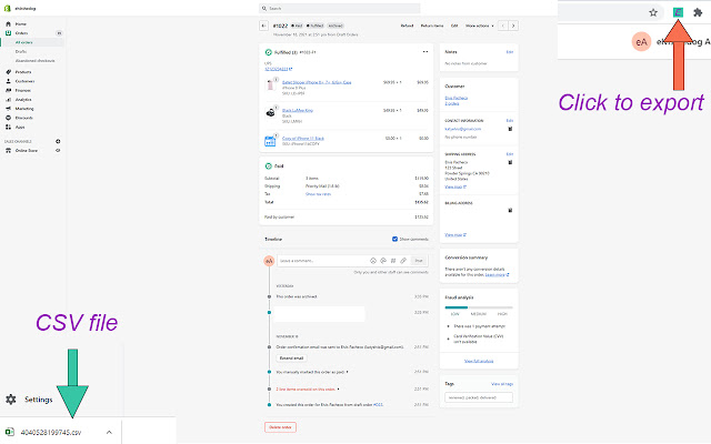 Shopi Order Export Lite  from Chrome web store to be run with OffiDocs Chromium online