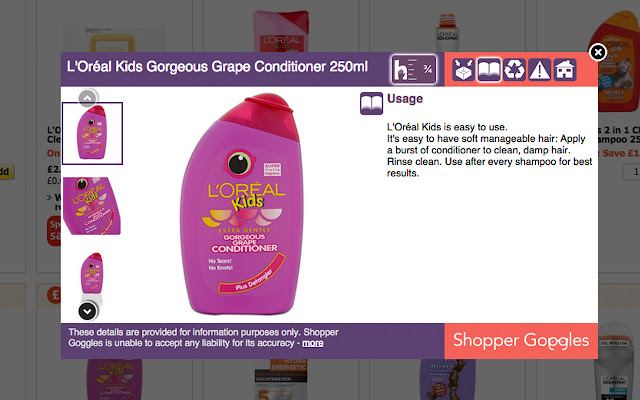Shopper Goggles  from Chrome web store to be run with OffiDocs Chromium online