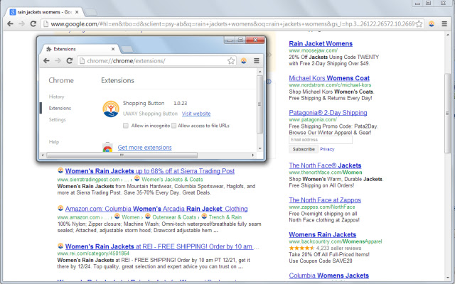 Shopping Button  from Chrome web store to be run with OffiDocs Chromium online