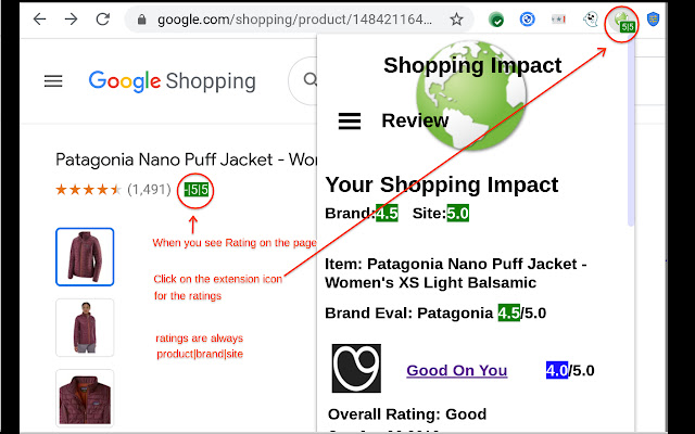 Shopping Impact  from Chrome web store to be run with OffiDocs Chromium online