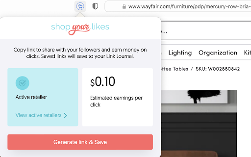 ShopYourLikes Extension  from Chrome web store to be run with OffiDocs Chromium online