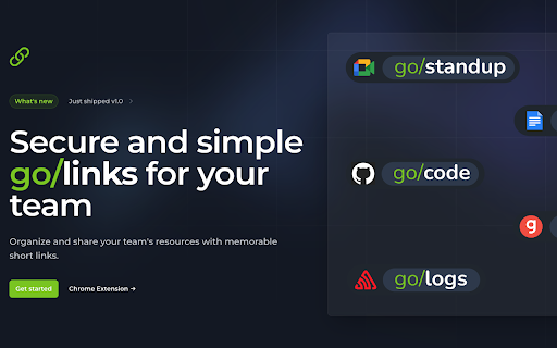 Shortcut Secure and simple go links for your team  from Chrome web store to be run with OffiDocs Chromium online