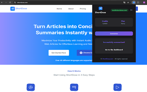 ShortDose  from Chrome web store to be run with OffiDocs Chromium online