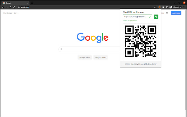 Shorti URL Shortener  from Chrome web store to be run with OffiDocs Chromium online