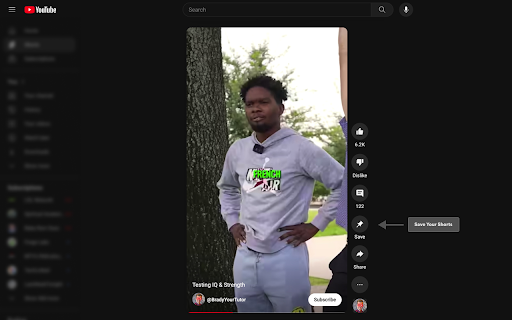 ShortsSaver by Pickering  from Chrome web store to be run with OffiDocs Chromium online