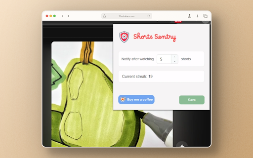 Shorts Sentry  from Chrome web store to be run with OffiDocs Chromium online